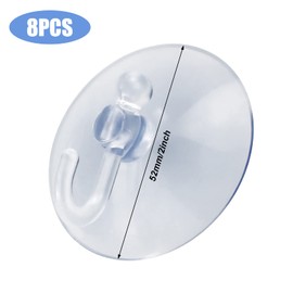 8 Pcs Suction Hooks, Clear Towel Hooks Window Suckers with Hooks Heavy Duty Max Holding 2 KG for Bathroom Door Kitchen Hanging