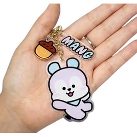 GIYOMGIYOM KPOP J-Hope Unmasked Mang Character Keychain Keyring Collection + J-HOPE Photocards Included (Acrylic Mang)