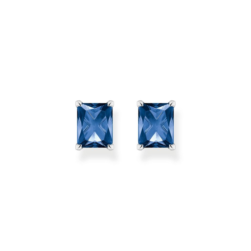 THOMAS SABO Women Ear studs blue stone silver 925 Sterling