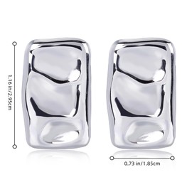 LEGENTLISUR Gold Geometric Earrings for Women Thick Lightweight 18K Gold-Plated Earrings Chunky Dupes Earrings Golden Earrings Stainless Steel Earrings Gold Hanging Stud Earrings Hoop Earrings for