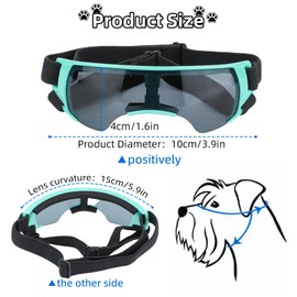 Sunglasses for Small Dogs, Eye Protection Glasses, Wind Protection Glasses, UV Protection Dog Sunglasses, Anti-Fog, Dog Glasses for Pets, for Motorcycle, Dog Bicycle Basket, Convertible (Blue)