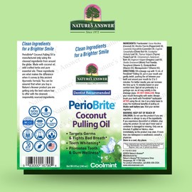 PerioBrite Coconut Pulling Oil 8 Ounce | Promotes White Teeth | Supports Oral Wellness | Mint Flaovred | Gluten Free | Non-GMO | Alcohol Free | Flouride Free | Kosher