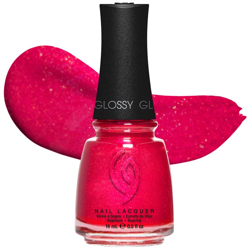 CHINA GLAZE Esmalte de Uñas Strawberry Fields, Brillo fucsia profundo,