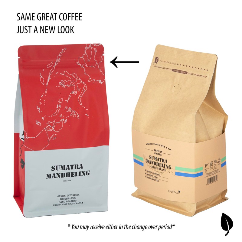 Sumatra Mandheling Coffee Beans. Medium Roast Whole Coffee Beans, Single