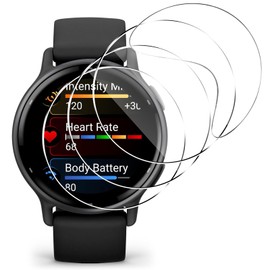 Murmure Screen Protector for Garmin Vivoactive 5, 4 Pack Elastic Skin Soft TPU Full Coverage HD Clear Anti-Scratch No Bubbles Self-Healing flim, Anti-Shockproof[Easy Installation]