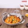 Vinod Platinum Triply Stainless Steel Kadai | Suitable For Indian