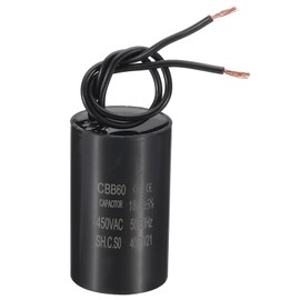 PATIKIL 18uf CBB60 Run Capacitor, AC 450V 2 Wires 50/60Hz Motor Running Capacitor 62x36x62, Black