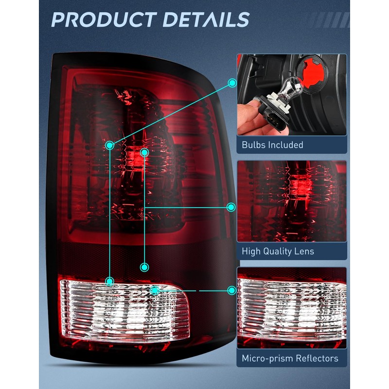 Nilight Taillight Assembly Compatible with 2009 2010 2011 2012 2013