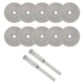 sourcing map 10 Pcs 22mm Diamond Cutting Wheels Cut Off Wheel with 2 Pcs Mandrels for Rotary Tool
