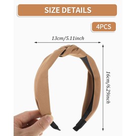 LEEQBCR 4 Stück Stirnbänder für Damen, Haarreif Damen Vintage Haarband Stirnband Damen Stoff Haarreif,Leopardenmuster Haarreifen, Modisch Süßes Haarband für Damenhaare