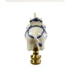 Blue and White Elephant Lamp Finial Porcelain 2.5" h
