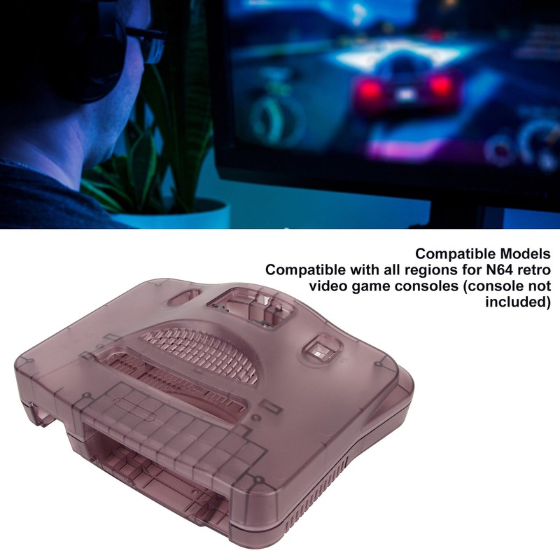 for N64 Translucent Case Replacement Retro Video Game Console Protective