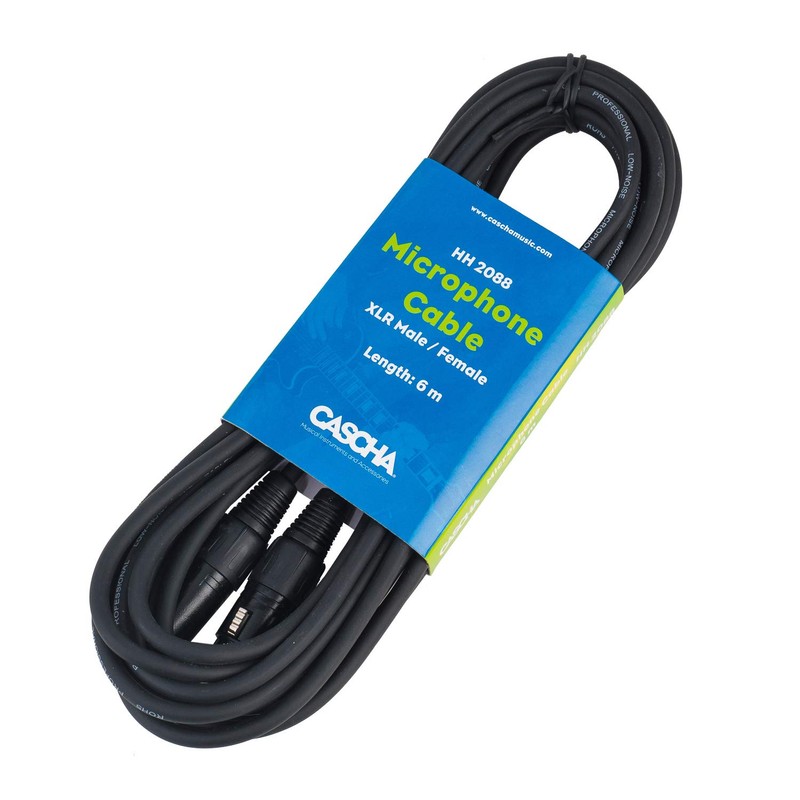 CASCHA Premium Microphone Cable XLR Jack to XLR Plug (6m,