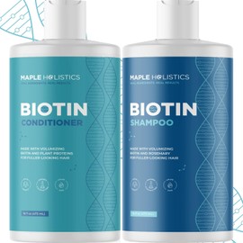 Biotin Shampoo and Conditioner Hair Loss Treatment for Thinning Hair - Hair Follicle Stimulator for Fuller Thicker Hair Growth - Revive Damaged Hair with Natural Jojoba Oil Argan Oil Sea Buckthorn