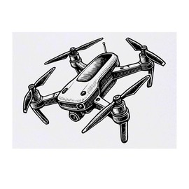 'Flying Drone' Temporary Tattoo - Water Resistant, Skin-Safe, Non-Toxic Transfer (TO00081305)