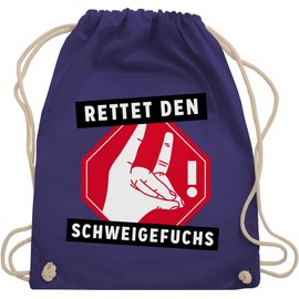 Shirtracer - Gym bag jute bag gym bag backpack - school teacher gift - save the tail fox, 13 Purple