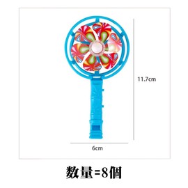 Set of 8 Windmill Toy Blowing Pinwheel Whistle Sound Maker Party Candy Shape Random Color Plastic Colorful Children Birthday