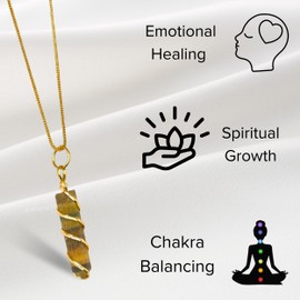 Fluorite Crystal Necklace Pendant For Women, Gold Wire Wrapped Dainty Minimalist Healing Crystal Necklaces For Men Kids Unisex Necklace Jewelry With 20" Inches Adjustable Chain & Leather Cord