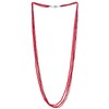 COOLSTEELANDBEYOND Red Crystal Beads Long Necklace Statement, Multi-Strand For Women,