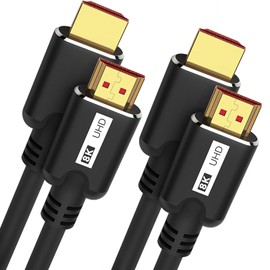 KOMGILK 8K HDMI Cable 3.3FT 2Pack, High Speed 48Gbps HD Shielded Cord, Supports 8K@60Hz, 4K@120Hz in-Wall CL3 Rated HDMI 2.1 Cord, Compatible with Roku TV/Laptop/PC/HDTV and More