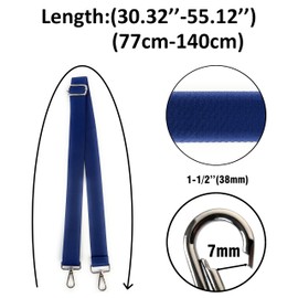 VersaKits Royal Blue Purse Strap with Silver Hardware 1-1/2 Inch Wide Solid Color Replacement Crossbody Guitar Style Shoulder Strap for Handbags Totes