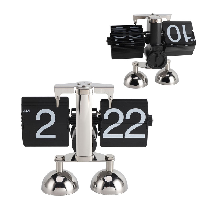 Retro Digital Flip Down Clock Flip Desk Clock Mechanical Battery