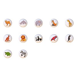 SET OF 12 Lil Zoo Animals Critters Decorative Ceramic Dresser Drawer Pulls Cabinet Cupboard Knobs