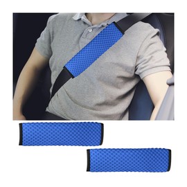 Osilly 2Pcs Car Seat Belt Covers, Mesh Universal Seatbelt Shoulder Strap Protector, Breathable Auto Seat Belt Pads Cover, Harness Cushion for Comfortable Driving, Automotive Accessories (Blue)