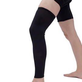 4 Piezas Mangas largas de compresión para las piernas completa, Muslo Calcetines de Compresión protección UV con silicona antideslizantes, Rodilleras 