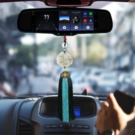 JBRUN Car Hanging Decoration, Rearview Mirror Decorations, Chinese Traditional Style Crystal Tassel Dangling Ornaments, Home Decoration for Luck Safety Blessing (F)