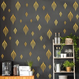 Gold Leaves Wall Sticker Modern Leaves Wall Decal for Living Room Nordic Palm Leaf Wall Art Decals Peel and Stick Rustic Plant Sticker Vinyl Wall Stickers for Bedroom Bathroom Kitchen Wall Decoration