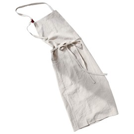 Anyasun Linen Apron, Bib Apron, Caf Style, Simple, Stylish, Natural, Scandinavian, Solid Color, Hides Bum, With Pockets, Unisex, 01 white