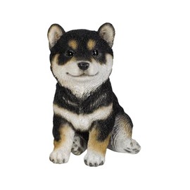 Uvia H16039-1-1 Black Shiba Inu (Medium) 5.1 x 4.5 x 6.5 inches (13 x 11.5 x 16.5 cm), Doll, Figurine, Animal, Garden, Decoration, Dog, Dog
