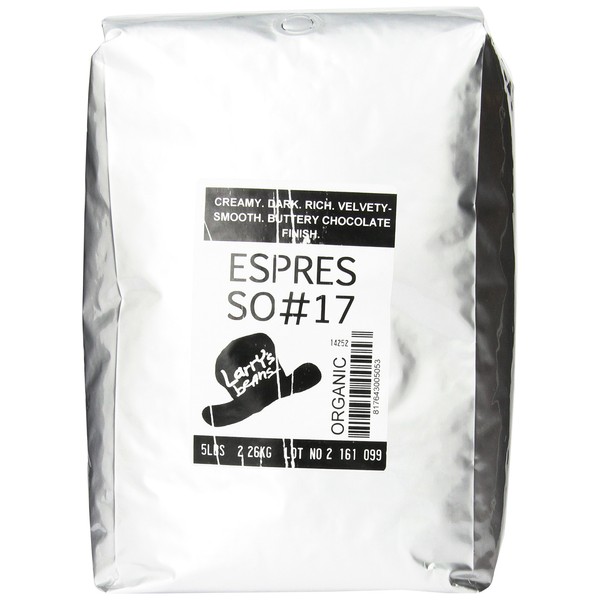 Larry's Coffee Organic Fair Trade Whole Bean 5 pound pack of 1, Secret Espresso #17, 80 Ounce