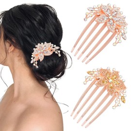JEYORZY Hair accessories, bridal hair accessories, wedding hair accessories, hair side combs French, wedding hair comb for women, girls, gift bride
