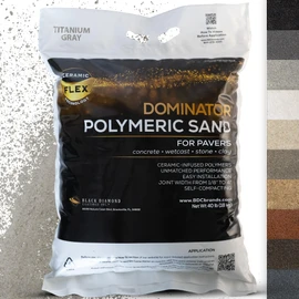 DOMINATOR Polymeric Sand for Pavers, Titanium Gray, 40 lbs - Revolutionary Ceramic Flex Technology for Stabilizing Paver Joint Widths 1/8” to 4” - Professional Grade Paver Sand for Patio Pavers