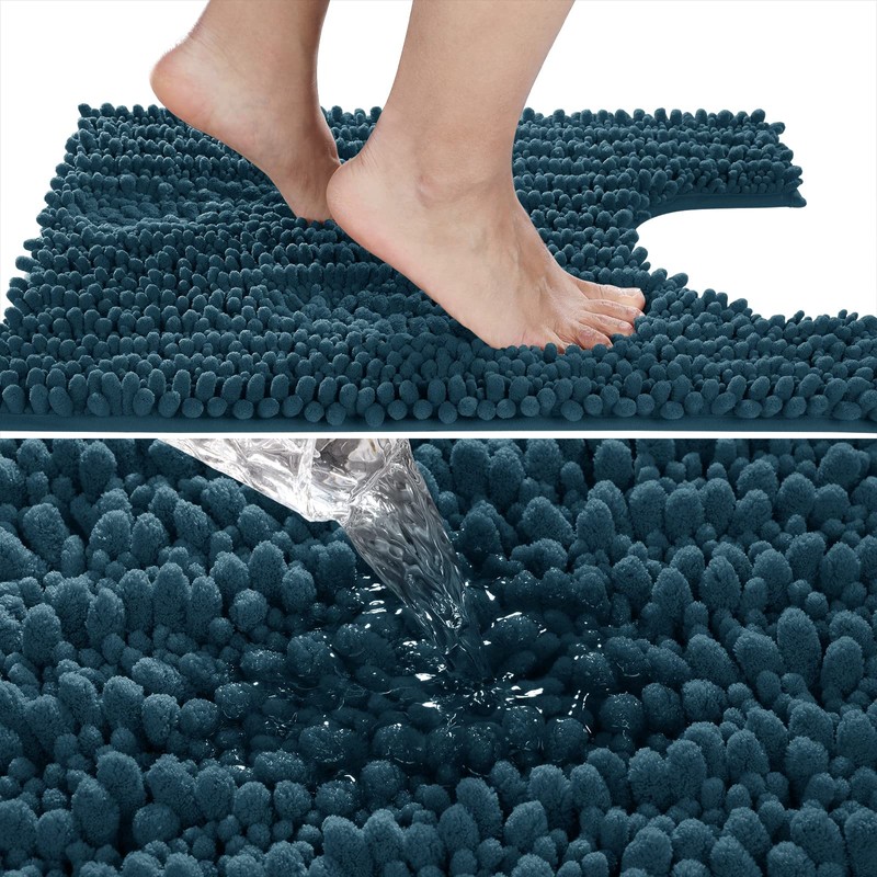 Yimobra Microfiber Bath Mat Non-Slip Large Bathroom Rugs Shower Soft