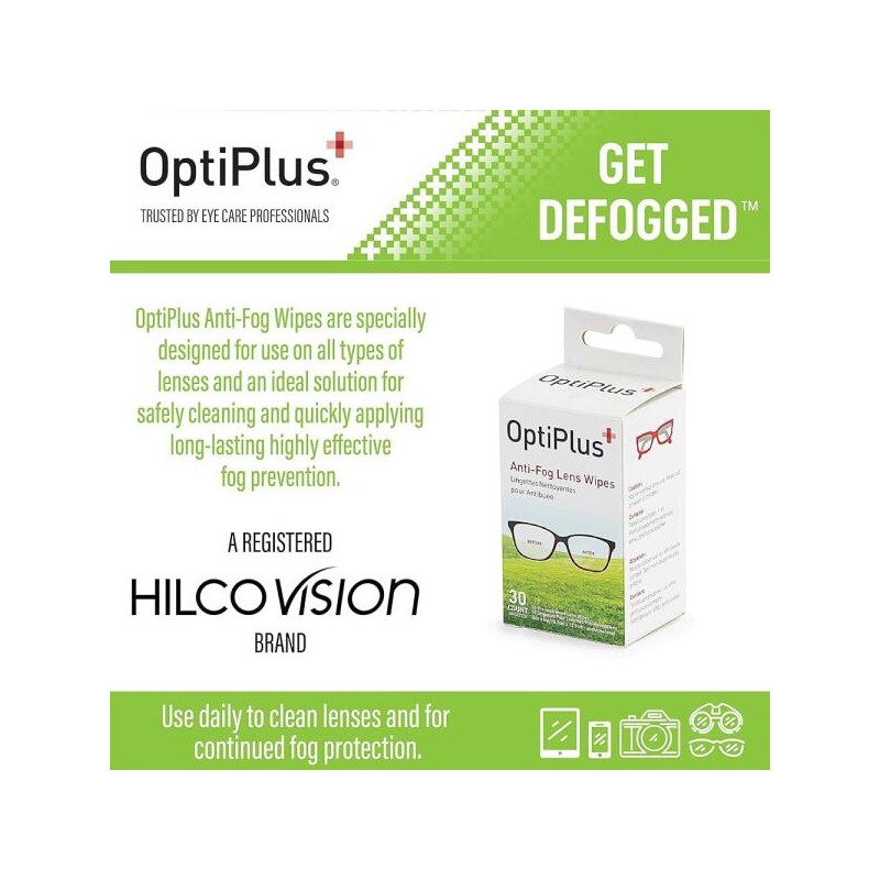 OptiPlus 옵티플러스 안티 포그 렌즈 물티슈 [200 Count (Pack of