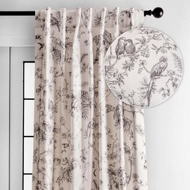 Maison d'Hermine - Cortinas para sala de estar, 100% algodón, 96 pulgadas de largo, un panel, cortinas para ventana para recámara con trabillas y bolsillos para barra, color azul bonobo, 50 pulgadas