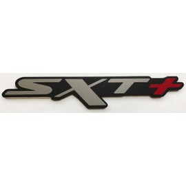 24Designs Compatible Sxt Plus Stick on Emblem 5.4-by-0.9 inches Black Red Silver