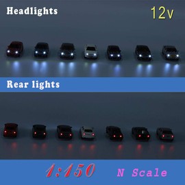 Evemodel 12pcs Head Light Model Car 1:160 Layout N Scale 12V EC150