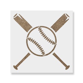 Baseball and Bats Stencil - Reusable Stencils for Painting - Create DIY Baseball and Bats Crafts and Projects