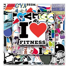 Gym Workout Stickers |50Pcs Fitness Room Bodybuilding Waterproof Vinyl Decals for Water Bottles Laptop Luggage Cup Computer Mobile Phone Skateboard Guitar Decor