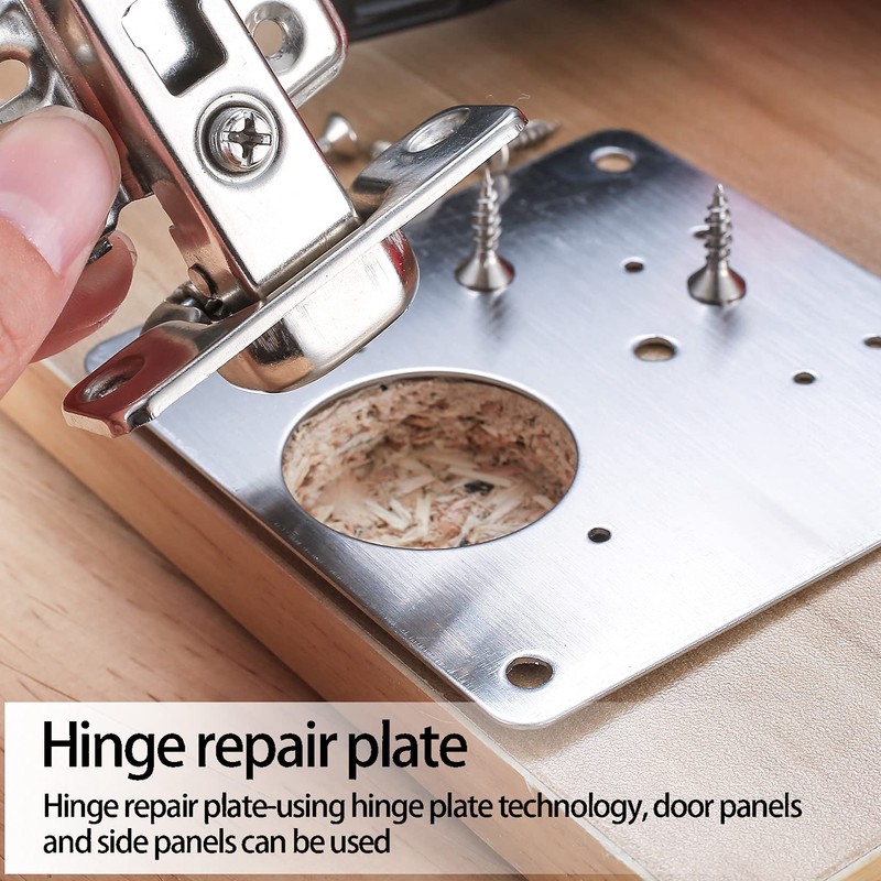 4 Pcs Hinges Repair Brackets, Stainless Steel Hinges Repair Plates,