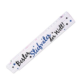 Ruler with Motif – Best Stepdad in the World – for Men | Metre Measure | Link Scale with Name Printed | Many Names to Choose From