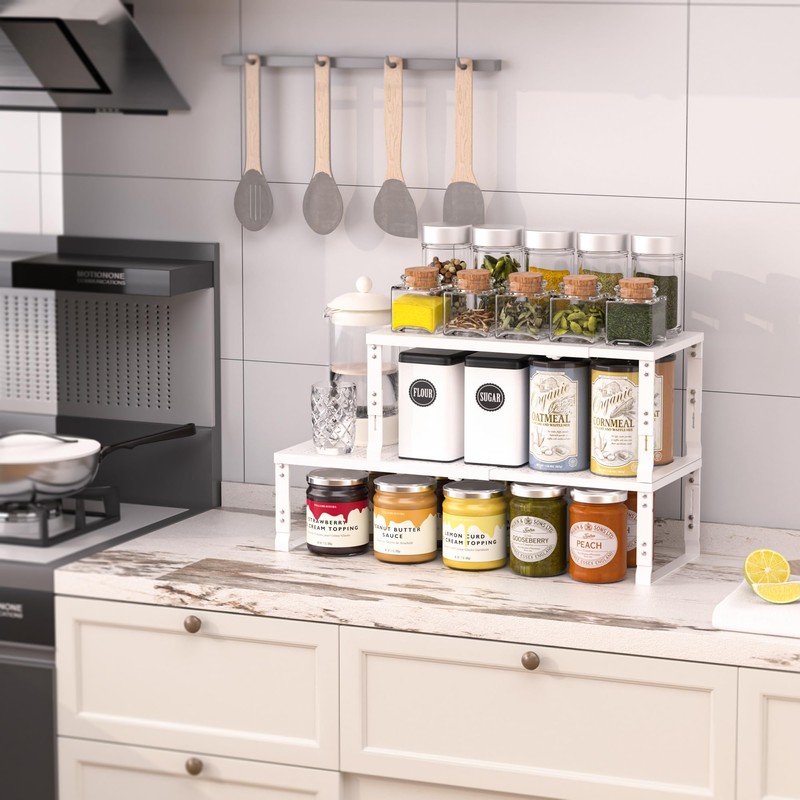 Zilvando Heavy-Duty Adjustable Metal Shelf Organizer - Expandable & Stackable