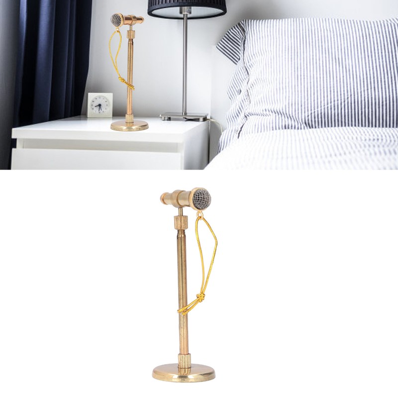 Adjustable Miniature Microphone Replica Model Mini Musical Instrument Decoration for