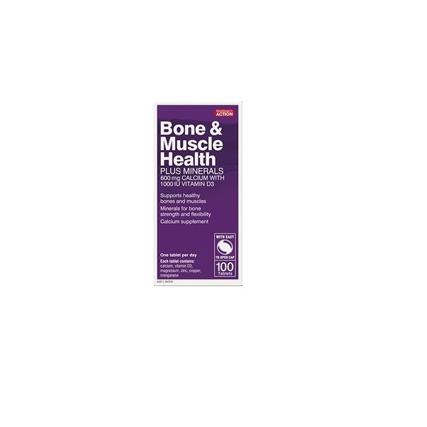 Pharmacy Action Bone & Muscle Health Plus Minerals Tab X 100