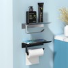Newaner Space Aluminium Toilet Roll Holder with Spacious Shelves, Toilet