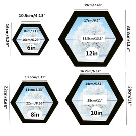 alblinsy Hexagon Shaped Photo Frame Wooden Wall Hanging Picture Frames for Home Office Wall Decor, Simplicity Wall Gallery Artificial Board Photo Frames with Seamless Nail (6 inch, Black)